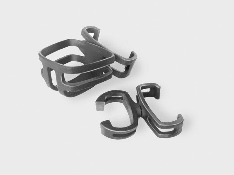 Load image into Gallery viewer, Let's Shop Kryckhållare. Närbild. Grå färg. Två delar