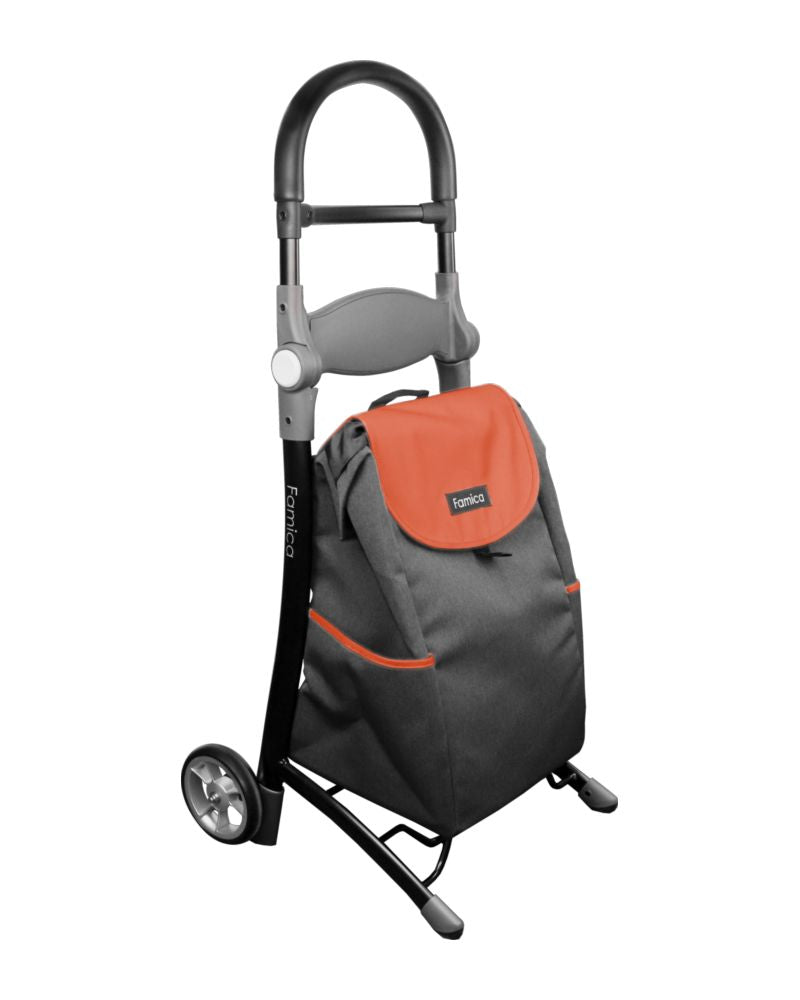 Load image into Gallery viewer, orange shoppingvagn från mobilex, framvy